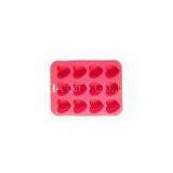 Pink Silicone Heart Ice Cube Trays , 12 Holes Silicone Mini Ice Cube Trays