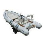 Hand Made FRP Inflatable RIB Boats , Deep - V Fiberglass Hull Inflatable Fishing Dinghy