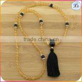 XP-PN-1484 Acrylic Mala Bead Long Tassel Necklace thumbnail-3