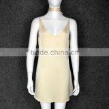 Women Deep V Choker Neck Satin Slip Dress Sexy Strappy Sleeveless A-Line Summer Evening Party Dress Sundress Club Wear thumbnail-5