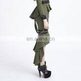 Q-276 Punk Rave Black Military Uniform High-low Fishtail Skirt thumbnail-3