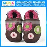 Genuine Leather Soft Sole Girl Infant Brown Shoes Dot Pattern Size 0-4 Years thumbnail-1