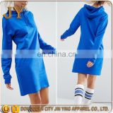 Dongguan apparel factory OEM design plan women long style cotton hoodies shirts dresses jersey dresses