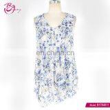 Premium V Neck Sleeveless Floral Print Wholesale Woman Garment