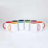 Custom Colorful Inner White Ceramic Mug Tea Cups Ceramic Travel Coffee Mugs for Sublimation