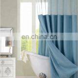 China Suppliers Luxury Hotel Hookless Shower Curtains Snap With Grommets Detachable Liner in White Gray Fabric thumbnail-3