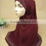 A416 Newest colorful crystal/sequin 70*60cm 2pcs HIJAB