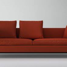 Modern Sofa LS1502 Metal Legs Frame Genuine Leather or Fabric Upholstered Sofa thumbnail-3