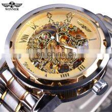 Winner Watch Top Luxury Mens Watch Fashion Skeleton Dial Automatic Mechanical Clock Stainless Steel Brand Watches Men Wrist