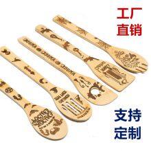 Halloween Idea Gift Bamboo Spoon Set Burn Bamboo Wooden Cooking Tool Engraved thumbnail-1
