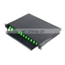 High Quality Drawer Type 12 Port 19' IDU IDF Rack Mount Black Cold Rolled Steel Racks & Enclosure,fiber Optic Patch Panel CN;ZHE thumbnail-1