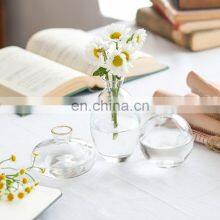 Tabletop Decoration Wholesale Nordic Home Wedding Creative Unique Mini Pot Set Decorative Bottles Flower Glass Bud Vase thumbnail-4