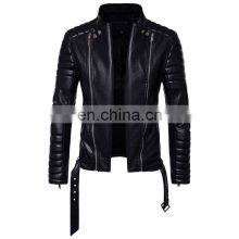 2022 Arrival Unisex Design Color Block Men Genuine Leather Jacket Custom High Quality Men Leather Jacket thumbnail-5