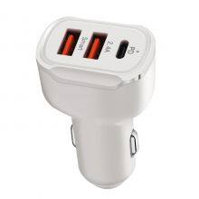 3A 3 Ports Car Charger Type C And USB Charger QC 3.0 With Qualcomm Quick Charge 3.0 Technology thumbnail-1