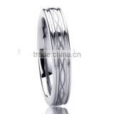 Women's Titanium Comfort Fit Wedding Band Ring 4mm Laser Etched Infinity Patterned Ring thumbnail-1
