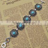 2015 YiWu New Products Bohemian Turquoise Hollow-out Flower Bracelet thumbnail-4