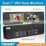 Live Scene Dual 7'' Dual Touch Monitor Display VGA DVI LCD Rack Mount thumbnail-1