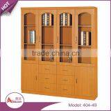 Wholesale file storage bookshelf custom cheap movable wood bookcase with glass door model