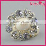 Hot Sale Round Pearl Rhinestone Button Sew on Garments