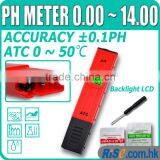 Digital pH Meter Tester With Backlight LCD Hydroponic Aquarium Spa Pool ATC