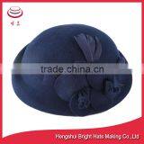 Fashionable Felted Wool Beret Hat With Flower thumbnail-1