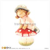 Hot Sale Wholesale Baby Girl Garden Mushroom Statues