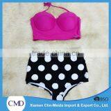 New Style Push-up Fushsia Halter Ladies Bikini thumbnail-1