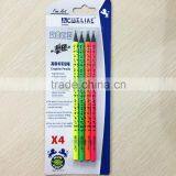 7" Standard Size Round Shape Black Wood Neon Body Heat Rolling HB Pencil in Blister Card thumbnail-1