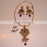 Designer Exclusive Indian Costume Fashion Imitation Jewellery ~ Artificial Gold Kundan Polki Bridal Necklace thumbnail-1