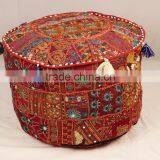 Pouffe Pouf Covers Vintage Patchwork Embroidered Pouffe Otttoman Boho Decor Home Decor thumbnail-5