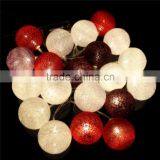Led Christmas Holiday Party Wedding Decoration Cotton Colorful Ball Bettery Solar Fairy String Cotton Ball Light thumbnail-1
