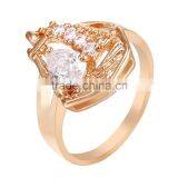 Pretty Women Ring With Clear Austria Crystal Teardrop Shaped Ring Girl Birthday Gift thumbnail-1