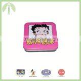 Custom Squre Tin Box With Non-pin Hinge, Embossing Logo