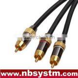 Assembly Type RCA Plug to 2xRCA Plug Y Adapter Audio Cable