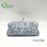 Blue and White Design Kisslock Frame Bag thumbnail-1