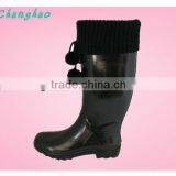 Annabel Black Fashion Rubber Rain Boots