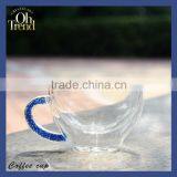 High Quality Multi-function Small Reusable Coffee Cup Sleeve Borosilicate Glass Tea Cupwith Blue Diamond Shank Unique Style thumbnail-5