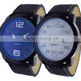 New Wrist Watches Men's Sport Military Quartz Black Leather Watch Strap thumbnail-1