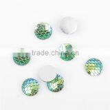 DIY 10mm/12mm ab Color Flat Back Cabochon Fish Scale Resin/plastic/acrylic Cheap Beads thumbnail-2