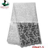 JYN47 African Tulle Lace Fabric With Stones for Lady thumbnail-2