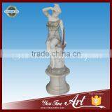 Sexy Woman Statue Marble Sitting on Base thumbnail-1