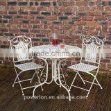 Vintage Style Iron 2 Folding Chair 90cm Round Patio Set Ornate thumbnail-1
