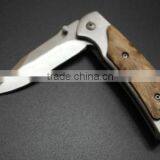 OEM Pocket Survival Camping Knife With Wooden Handle thumbnail-2