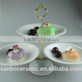 Iron Two Tier White Stand for Cake, Wedding Cake Stand in Dishes & Plates, OEM Service thumbnail-1