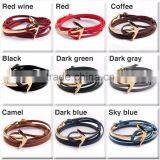 China Manufacturer Popular Anchor Bracelet for Men and Women Leather Bracelet thumbnail-4