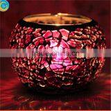 Light Purple Handmade Mosaic Hurricane Candle Holder