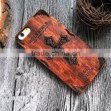 Classical Chinese 2017 Newest Design PC Sticked With Wood Cartoon Carving Cell Phone Case for Iphone thumbnail-5