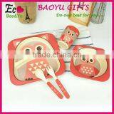 Eco-Friendly Bamboo Fiber Kids Dinner Plate Set 5-pieces thumbnail-1