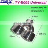 High Quality Auto Part Stainless Steel 304 Universal Double Exhaust Tip thumbnail-1