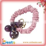SF0379 Simple elastic pretty purple beaded elastic hair band
